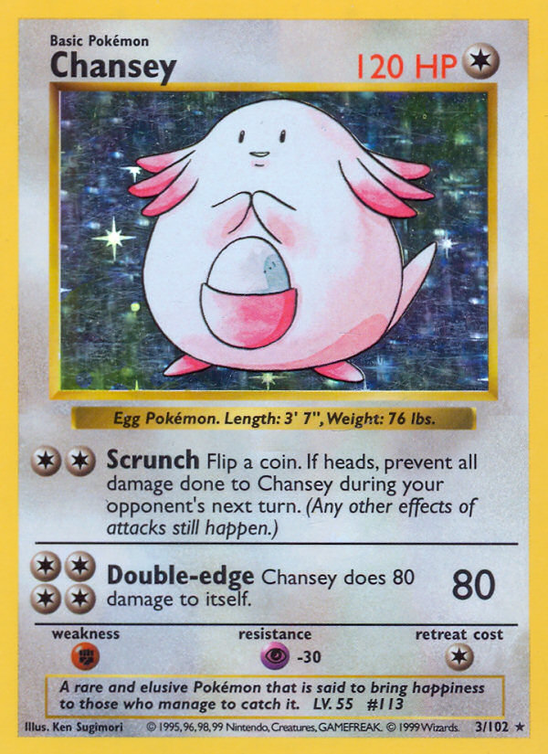 Chansey Shadowless 3/102