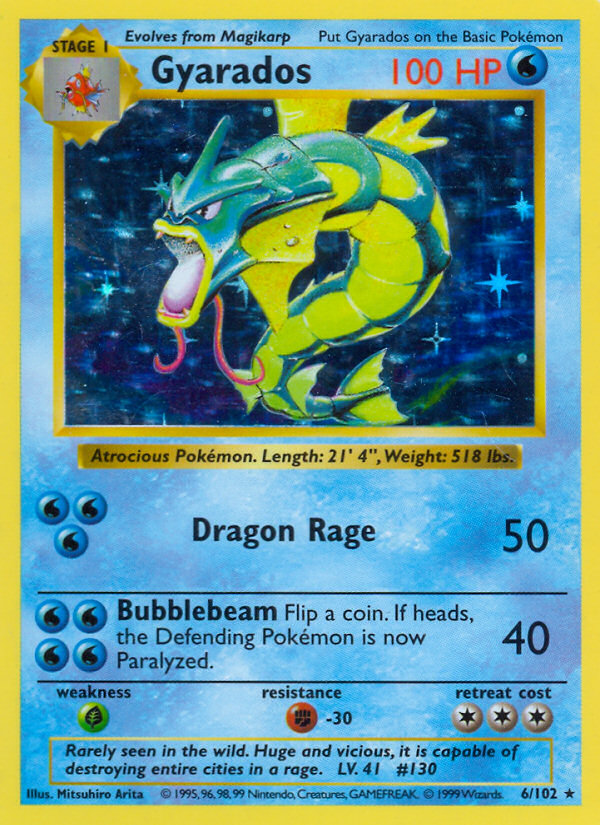 Gyarados Shadowless 6/102