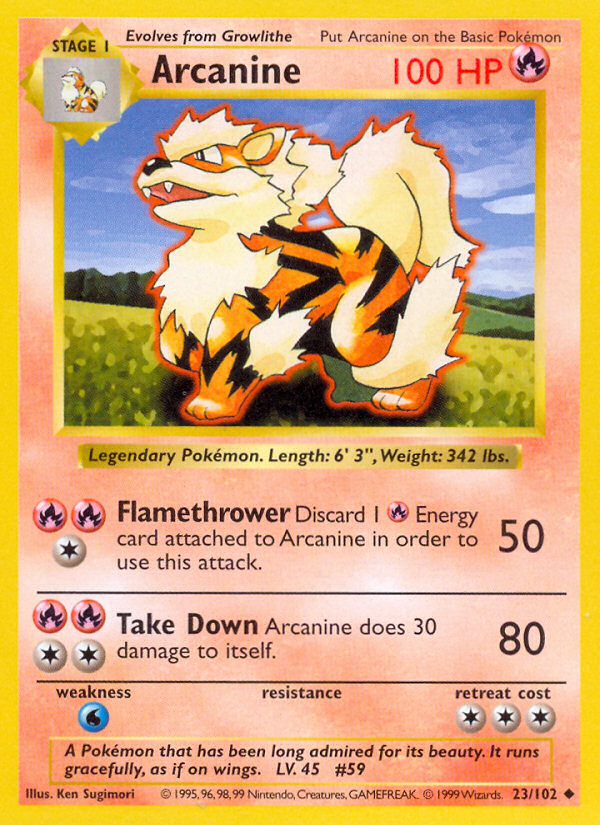 Arcanine Shadowless 23/102