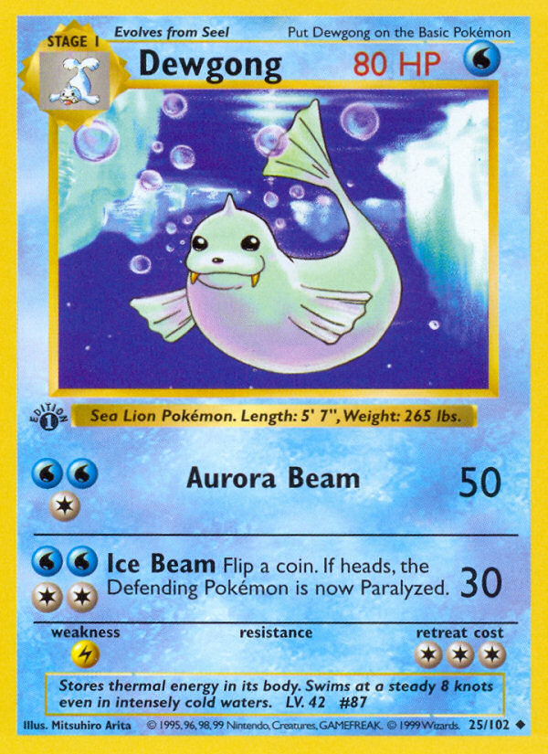 Dewgong 1st ed. 25/102