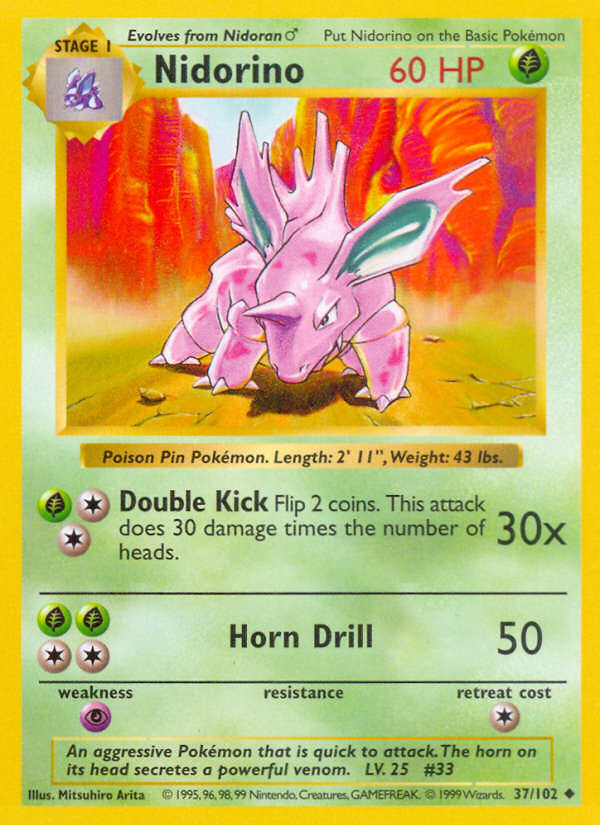 Nidorino Shadowless 37/102