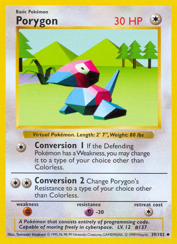 Porygon Shadowless 39/102