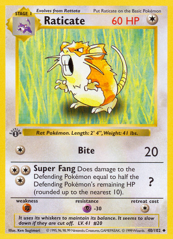 Raticate 1st ed. 40/102