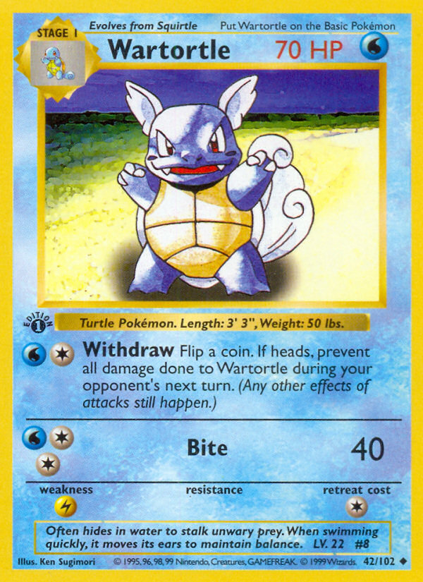 Wartortle 1st ed. 42/102