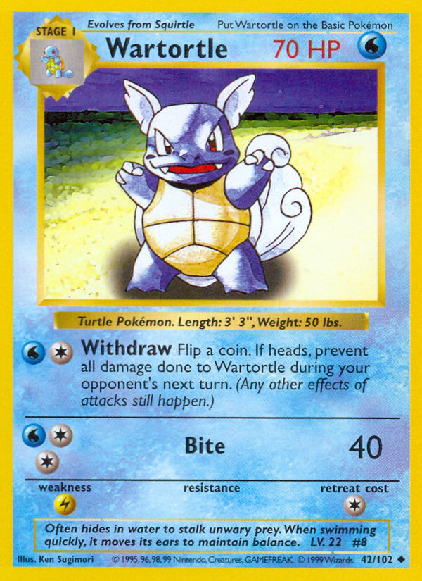 Wartortle Shadowless 42/102