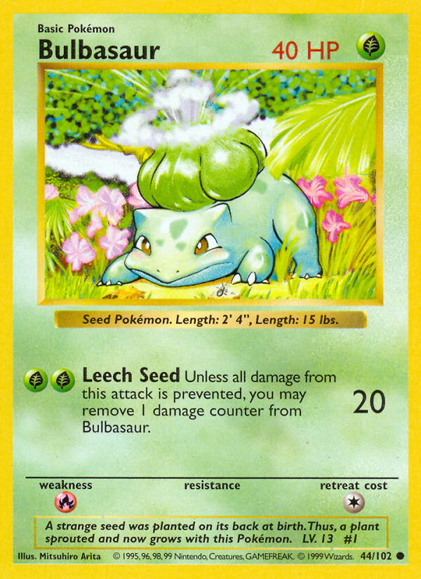 Bulbasaur Shadowless 44/102