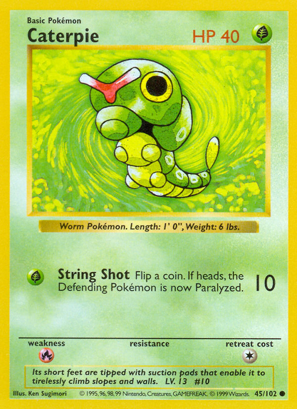 Caterpie Shadowless 45/102