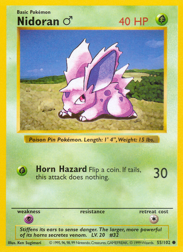 Nidoran Shadowless 55/102