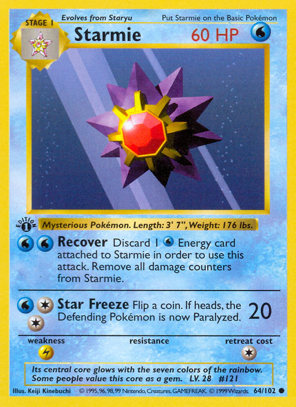 Starmie 1st ed. 64/102