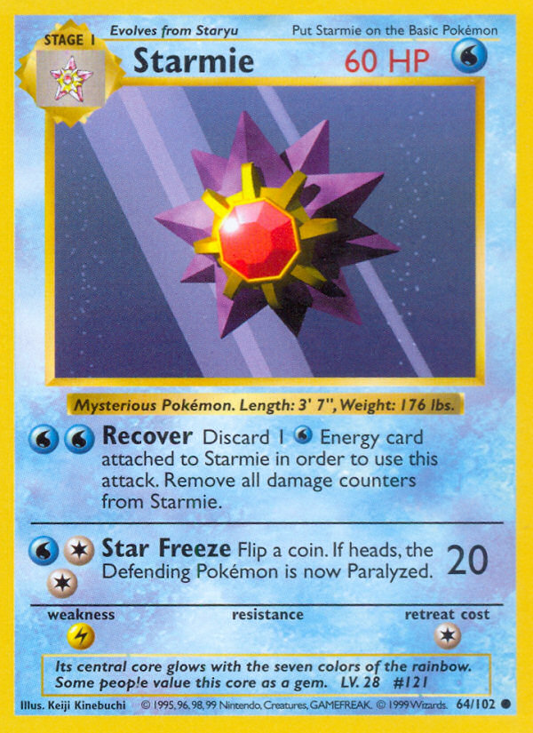 Starmie Shadowless 64/102