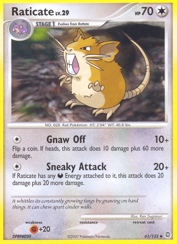 Raticate 61/132 Reverse holo