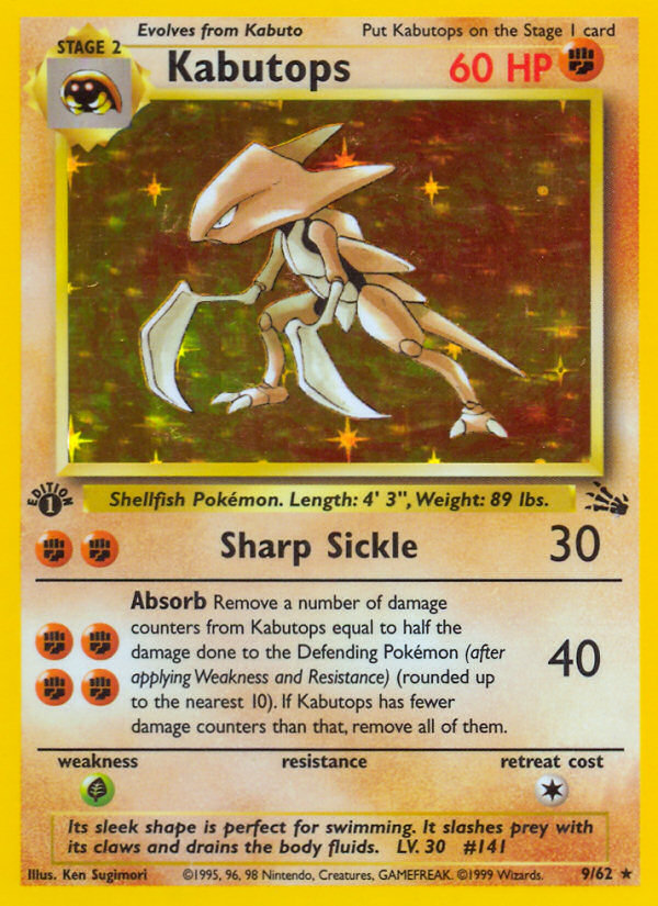 Kabutops 1st ed. 9/62