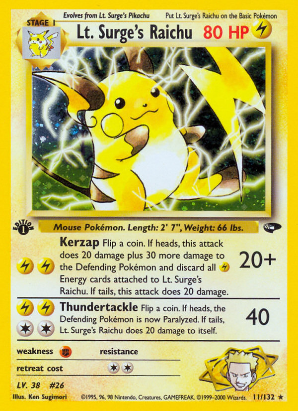 Lt. Surge's Raichu 1st ed. 11/132