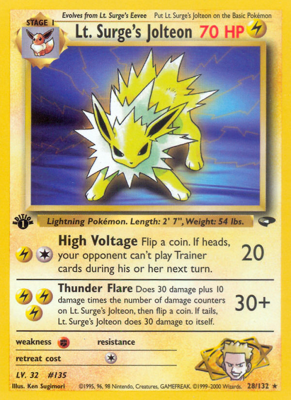 Lt. Surge's Jolteon 1st ed. 28/132