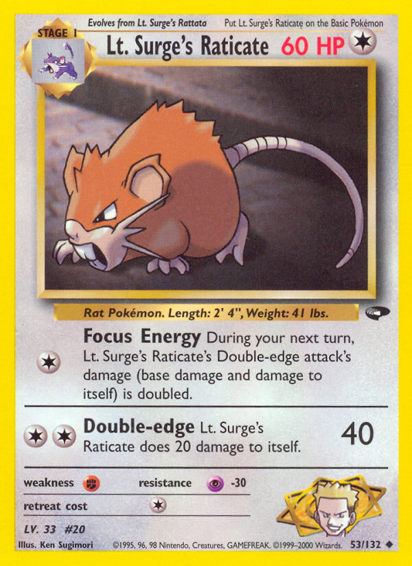 Lt. Surge's Raticate 53/132