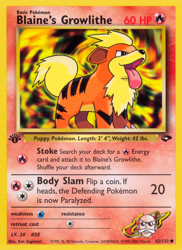 Blaine's Growlithe 1st ed. 62/132