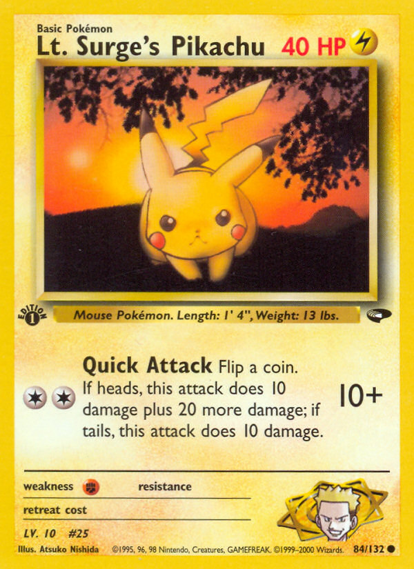 Lt. Surge's Pikachu 1st ed. 84/132