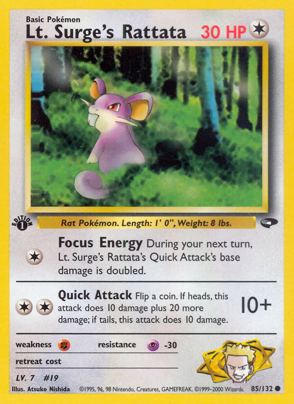 Lt. Surge's Rattata 1st ed. 85/132