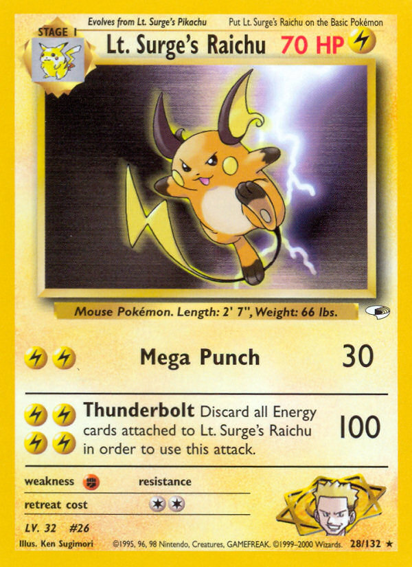 Lt. Surge's Raichu 28/132