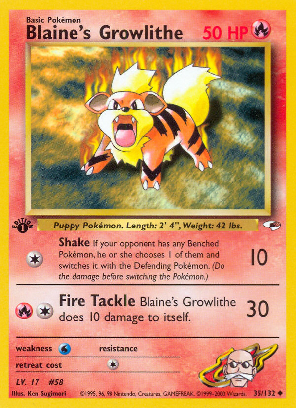 Blaine's Growlithe 1st ed. 35/132