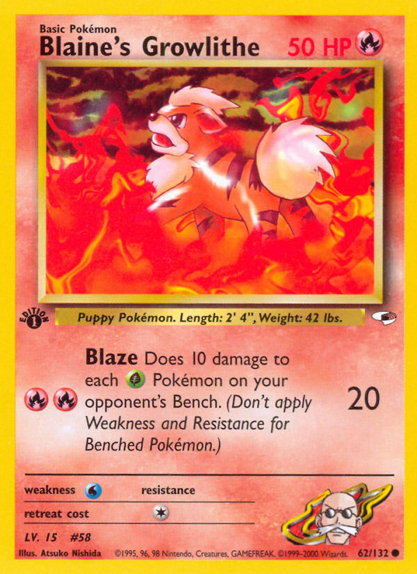 Blaine's Growlithe 1st ed. 62/132