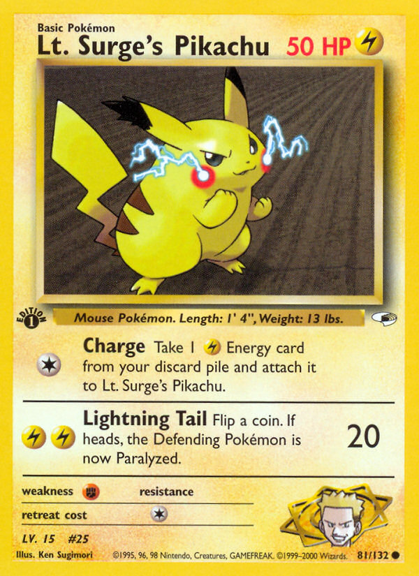 Lt. Surge's Pikachu 1st ed. 81/132
