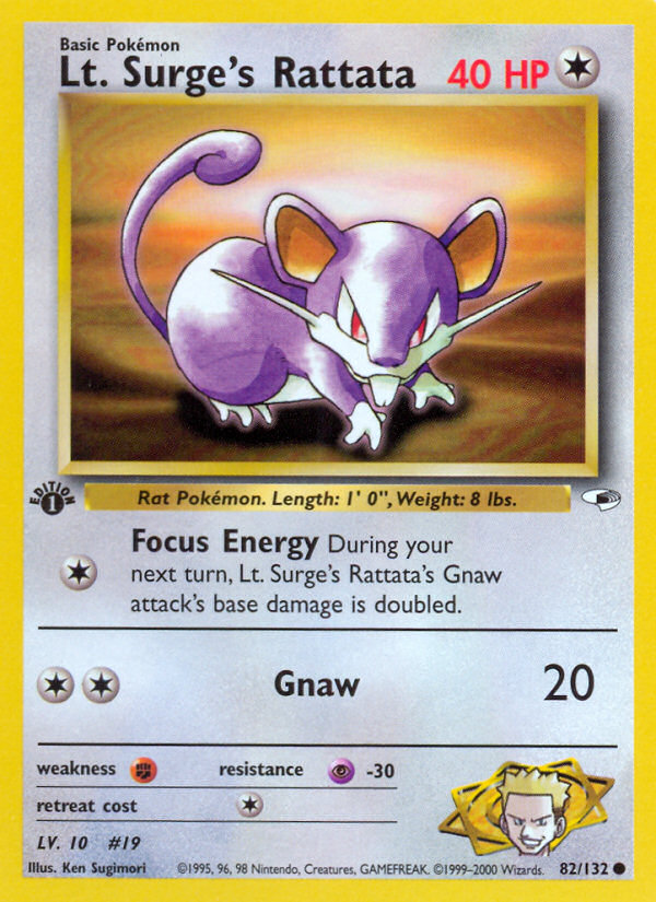 Lt. Surge's Rattata 1st ed. 82/132