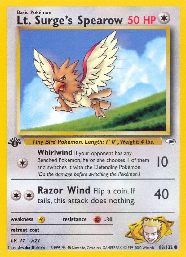 Lt. Surge's Spearow 1st ed. 83/132