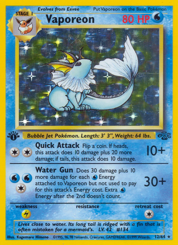 Vaporeon 1st ed. 12/64