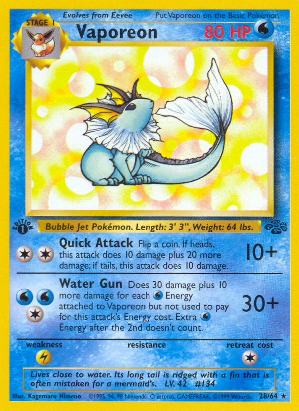 Vaporeon 1st ed. 28/64