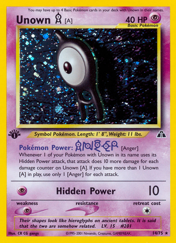 Unown A 1st ed. 14/75