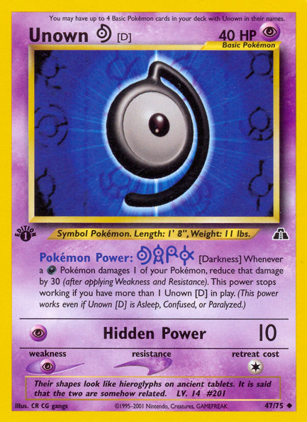 Unown D 1st ed. 47/75