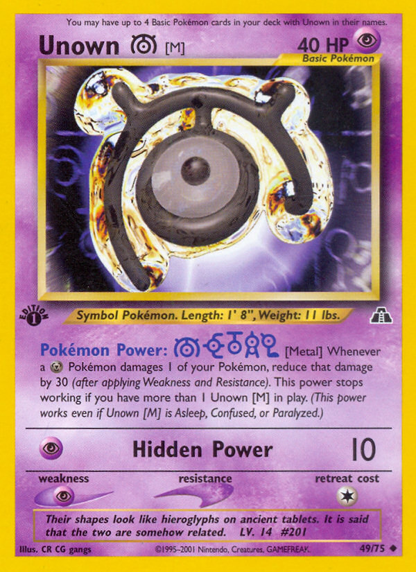 Unown M 1st ed. 49/75