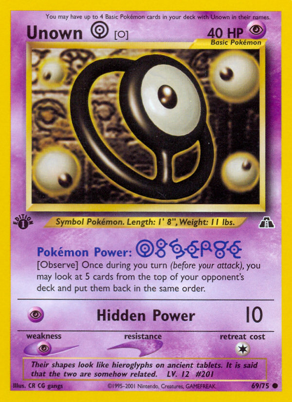 Unown O 1st ed. 69/75