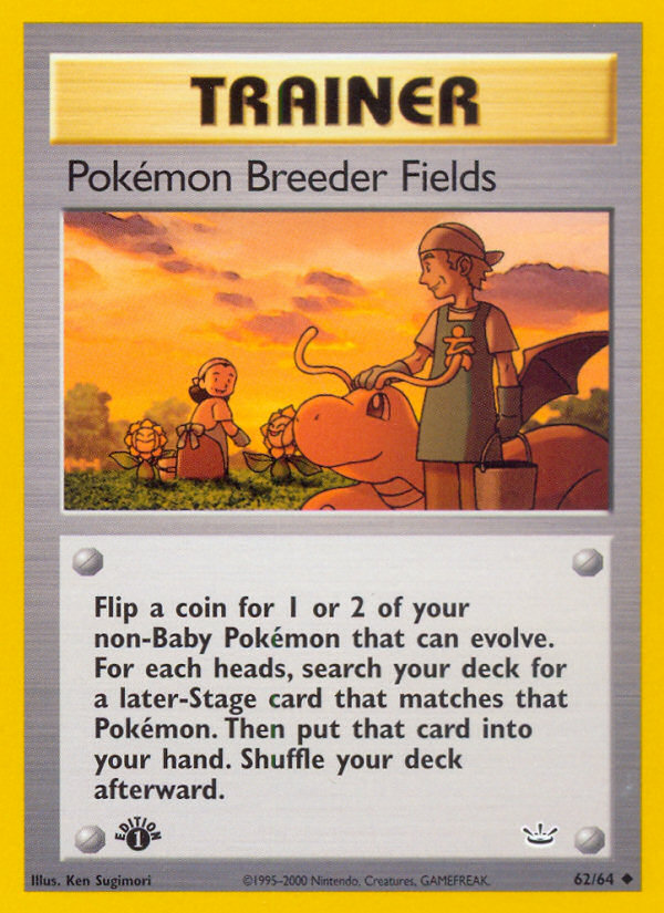 Pokémon Breeder Fields 1st ed. 62/64