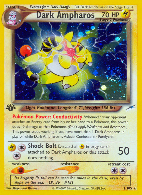 Dark Ampharos 1st ed. 1/105