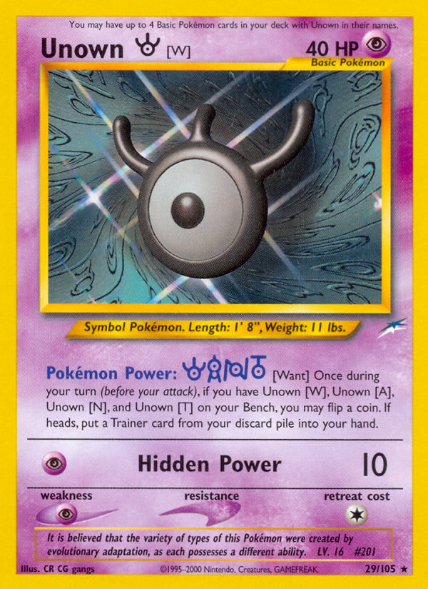 Unown W 29/105