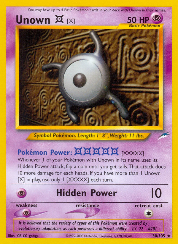 Unown X 30/105