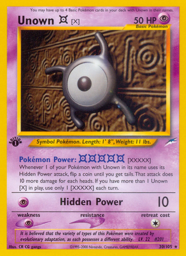 Unown X 1st ed. 30/105