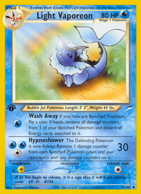 Light Vaporeon 1st ed. 52/105