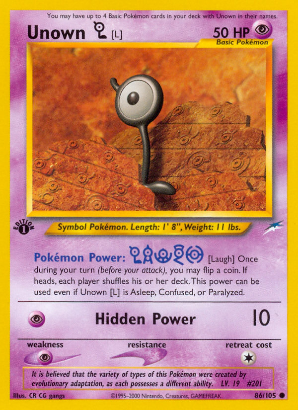 Unown L 1st ed. 86/105