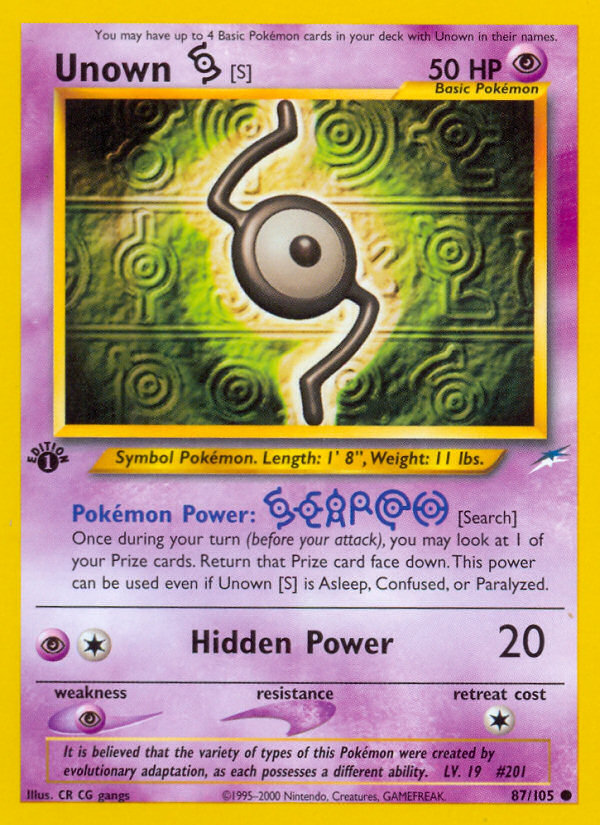 Unown S 1st ed. 87/105