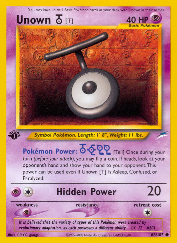 Unown T 1st ed. 88/105