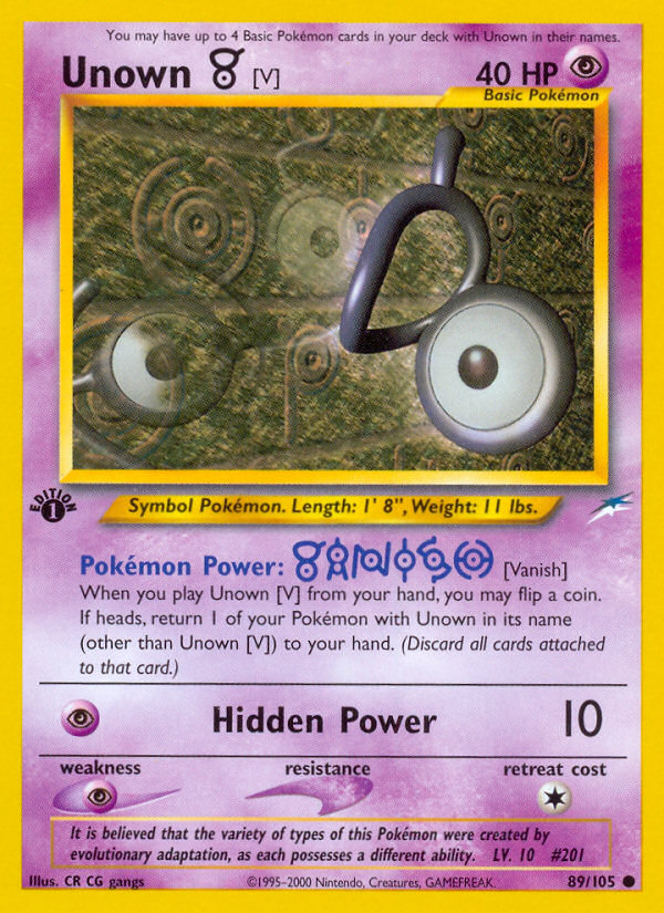 Unown V 1st ed. 89/105