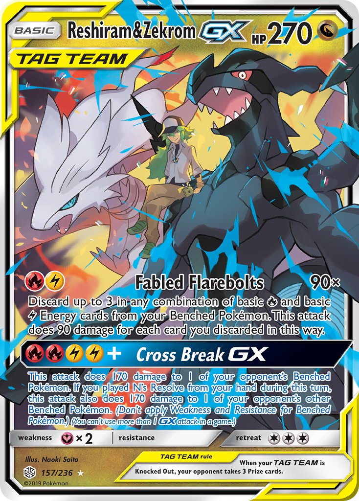 Reshiram & ZekromTag Team GX 157/236