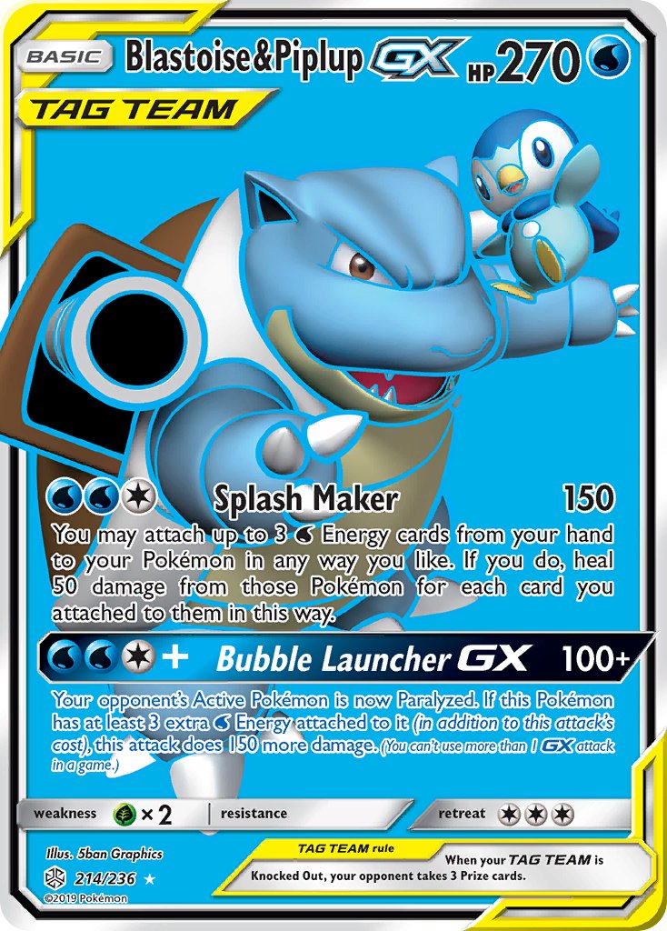 Blastoise & PiplupTag Team GX 214/236