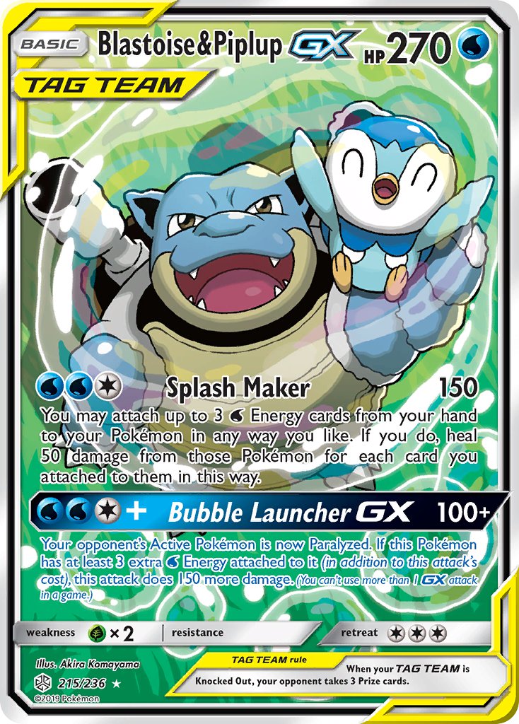 Blastoise & PiplupTag Team GX 215/236