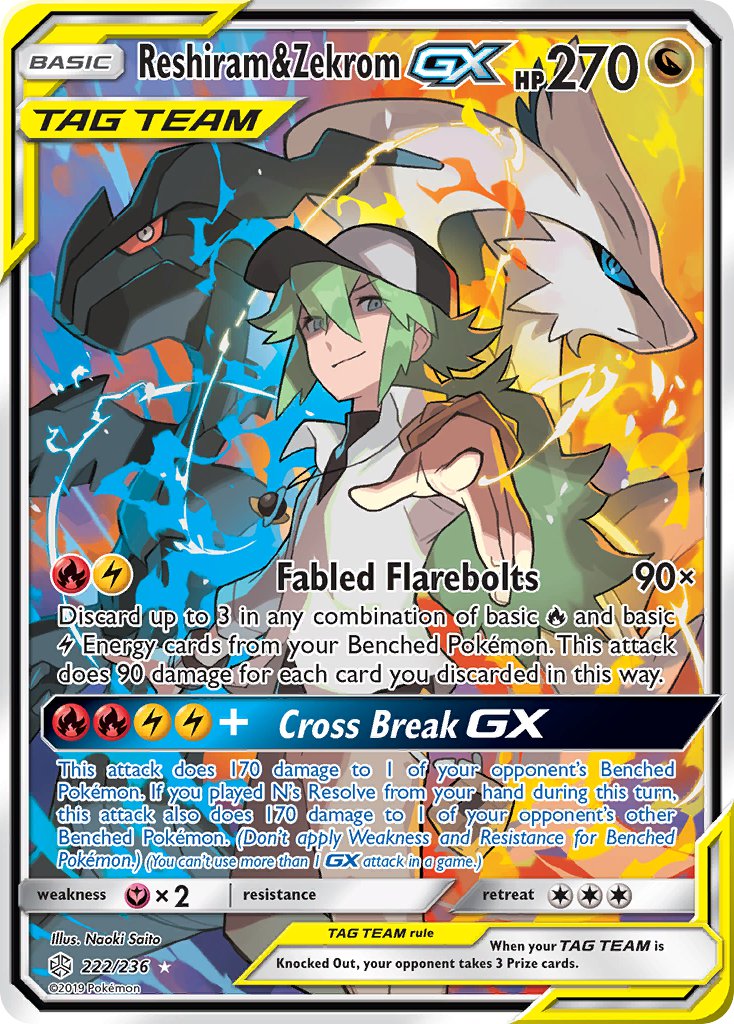 Reshiram & ZekromTag Team GX 222/236