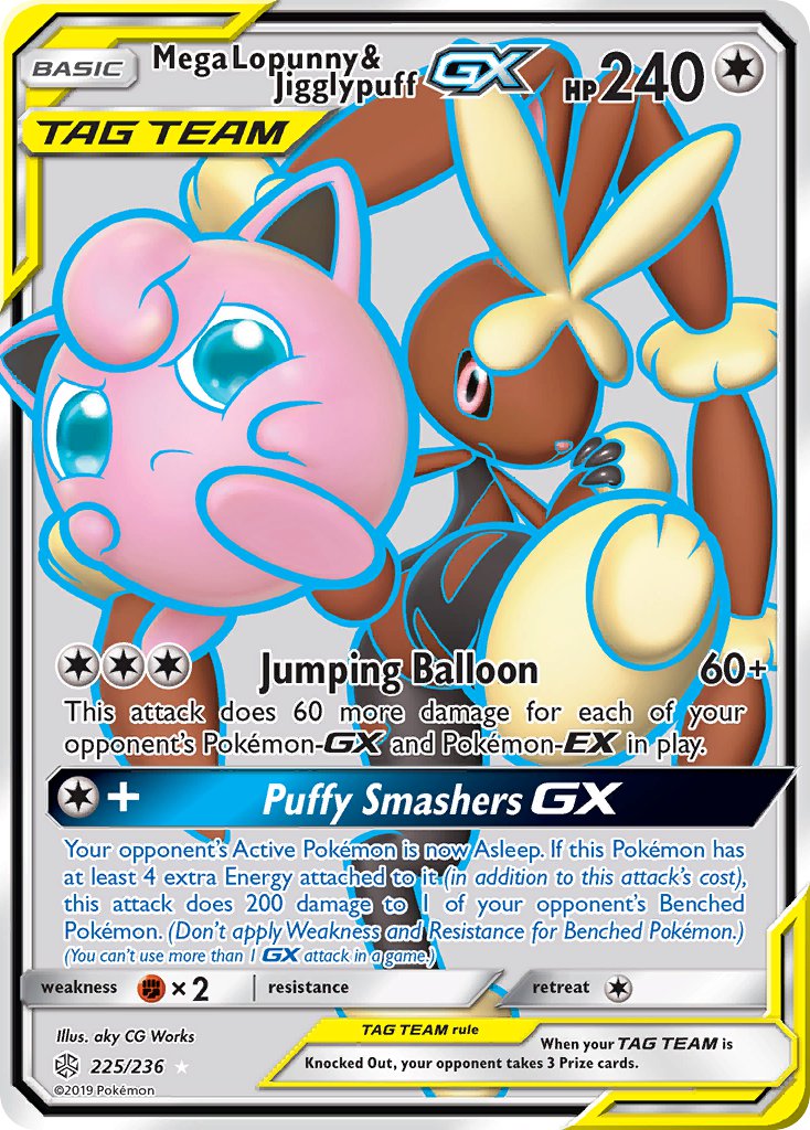 Mega Lopunny & JigglypuffTag Team GX 225/236