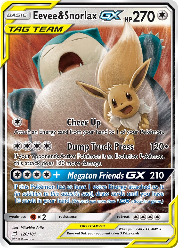 Eevee & SnorlaxTag Team GX 120/181